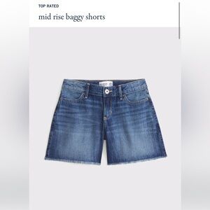 Mid Rise Baggy Denim Shorts